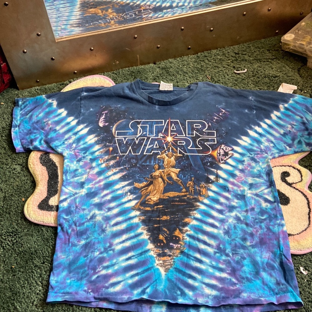 Extremely coveted vintage 90s liquid blue Star Wars t shirt